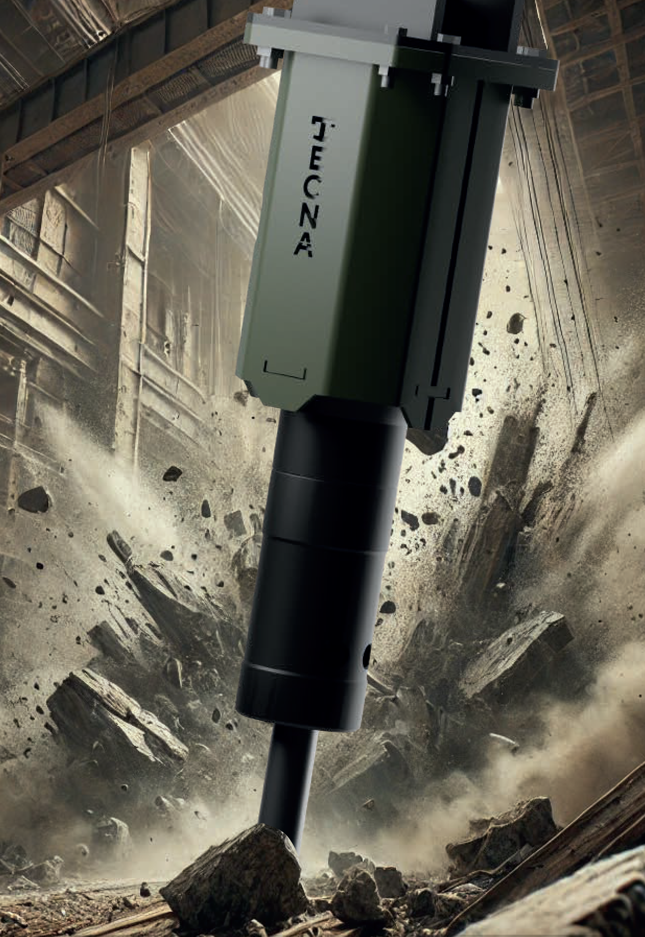 Picon hidraulic TECNA montat pe excavator Sunward